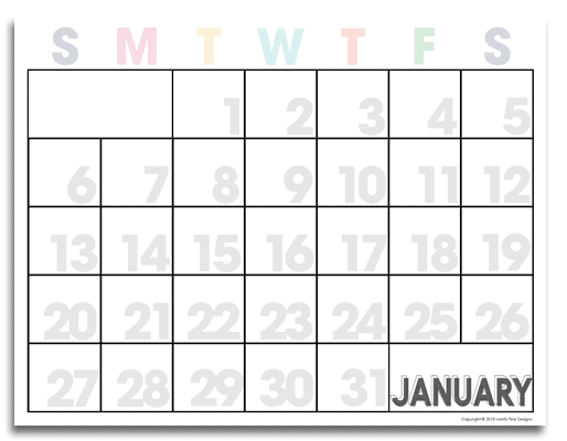 2019 free printable calendar moritz fine designs