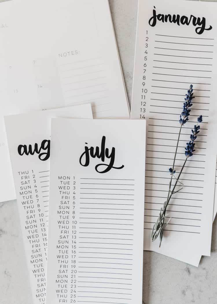 2019 free printable calendars lemon thistle